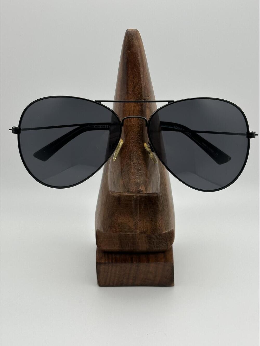 Cole Haan Polarized Aviator Sunglasses Black Frame